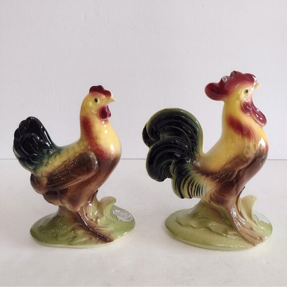 Vintage 1950s Royal Windsor Chickens Rooster & Hen Ceramic Figurines - Picture 3 of 10